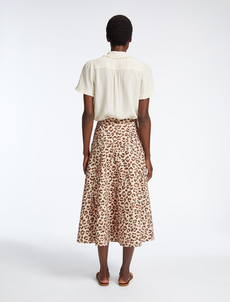 Sierra Cotton Maxi Skirt - Leopard Print