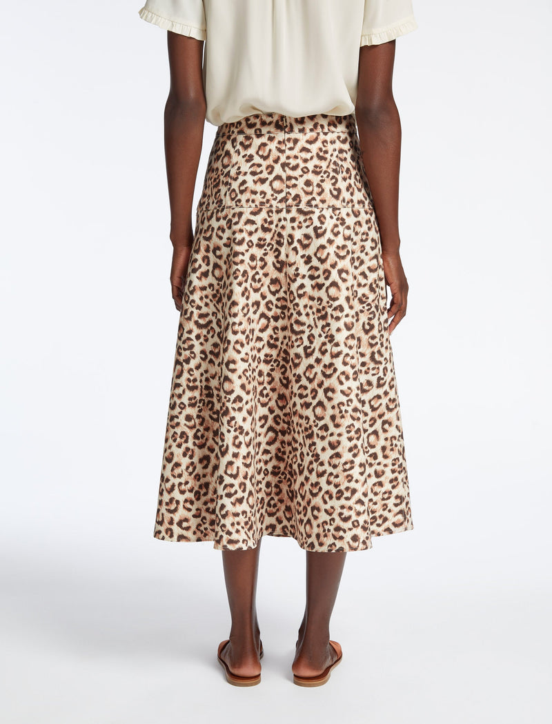 Sierra Cotton Maxi Skirt - Leopard Print