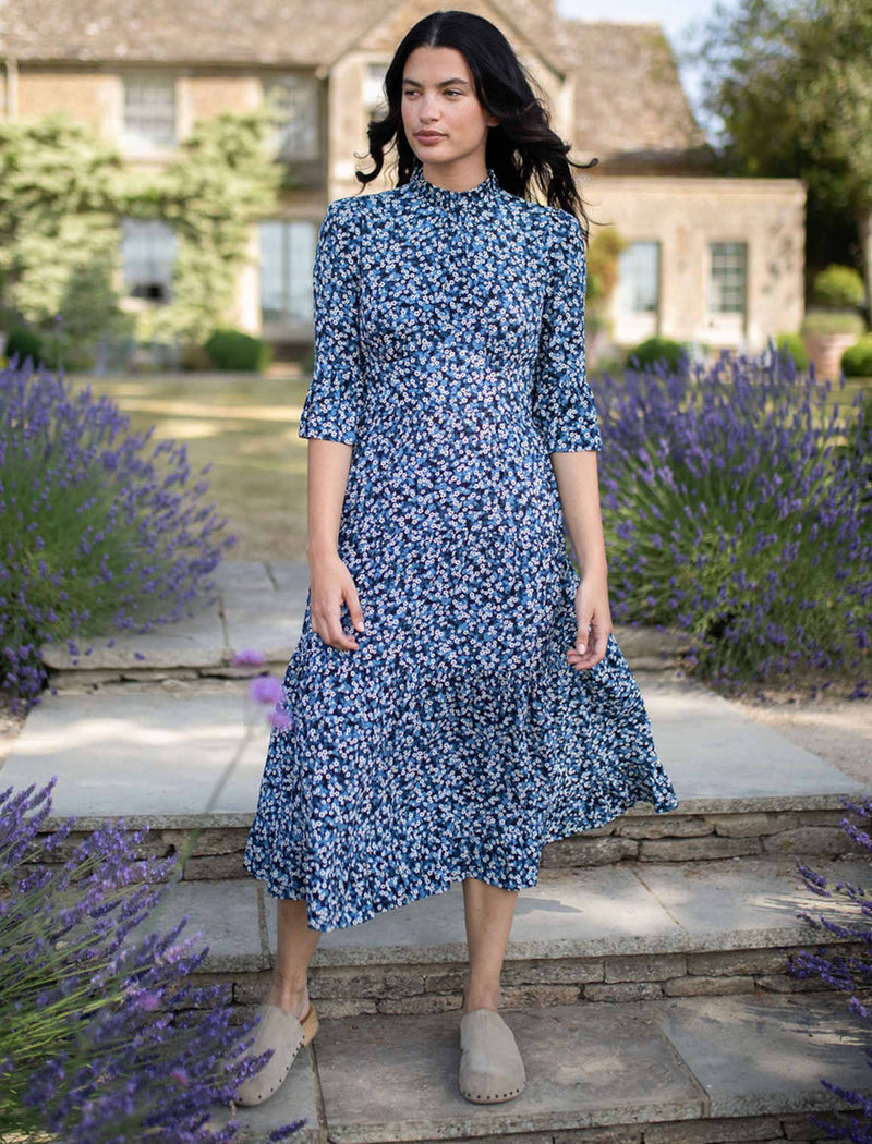 Eloise Maxi Dress - Blue Blossom Print
